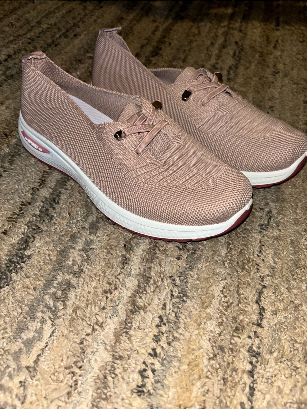 Slip-On Knit Walking Sneakers - Blush Pink